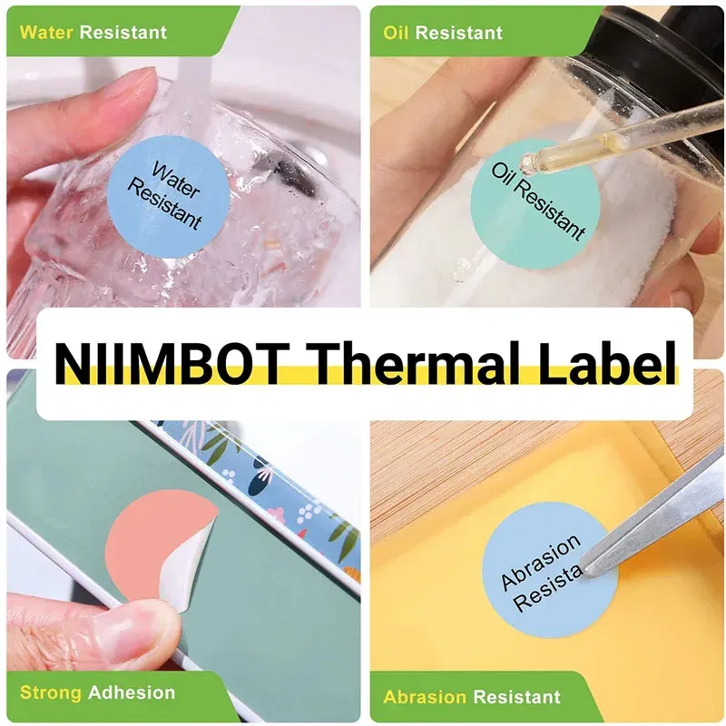 color: WHITE - Niimbot Round Mini Printer Portable Thermal Label Stickers Self-Adhesive Waterproof for B1/B21/B3S Label Maker Sticker New