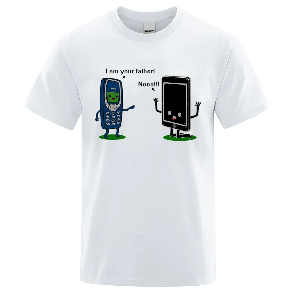 Color: green, Size: XXXL - I'm your father Funny phone T-Shirts Men Women Casual Short Sleeve Crewneck Breathable Tops Cotton Summer Hip Hop Tee Clothing