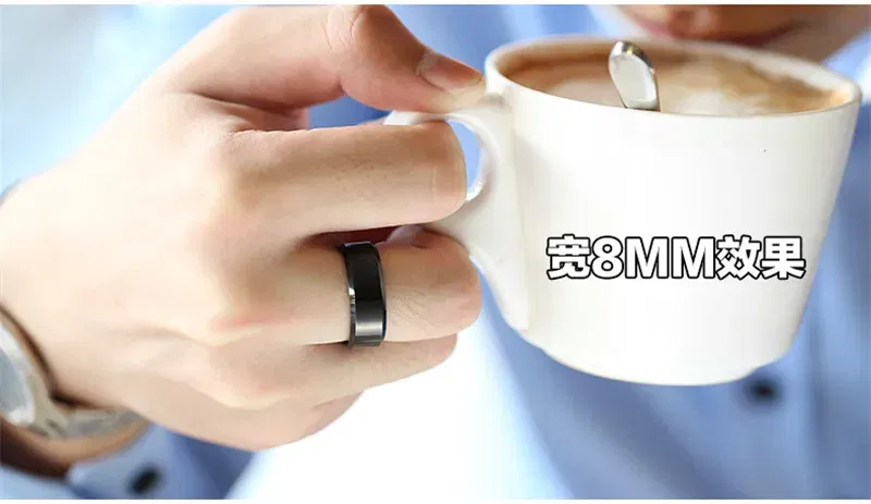 Main Stone Color: Silver, Ring Size: 8 - JUCHAO Classic Ring Men Titanium Black Men Jewelry Wedding Bands Boyfriend Gift Dropshipping