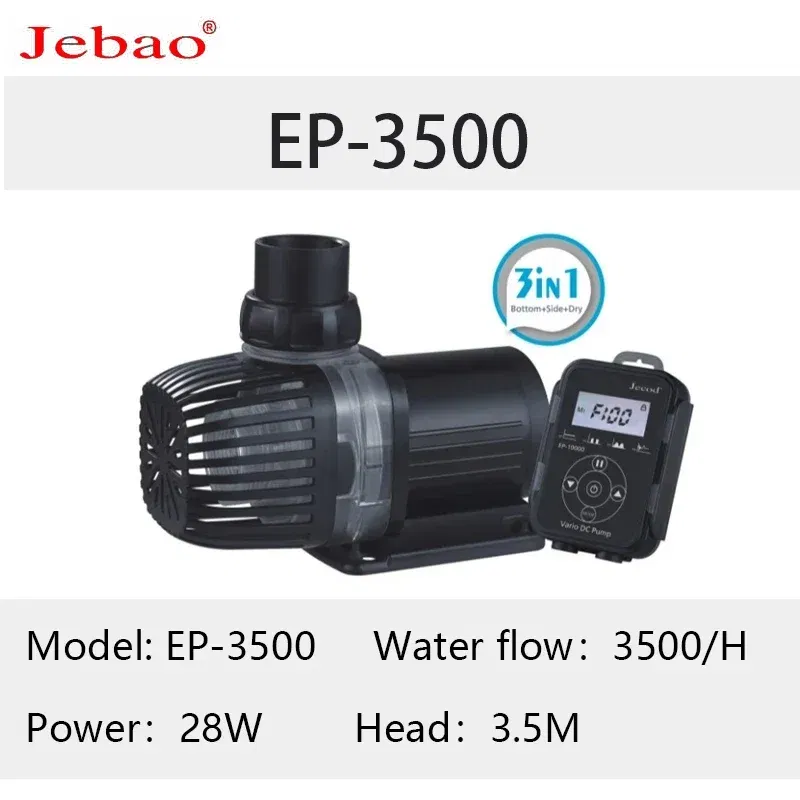 Color: WHITE, Power: 2W - 2023 Jebao Jecod aquarium EP submersible pump LCD display WIFI fish tank inverter silent top water circulation pump fish pond