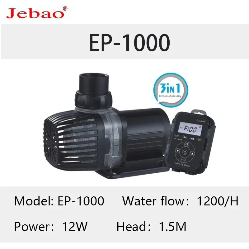 Color: WHITE, Power: 2W - 2023 Jebao Jecod aquarium EP submersible pump LCD display WIFI fish tank inverter silent top water circulation pump fish pond