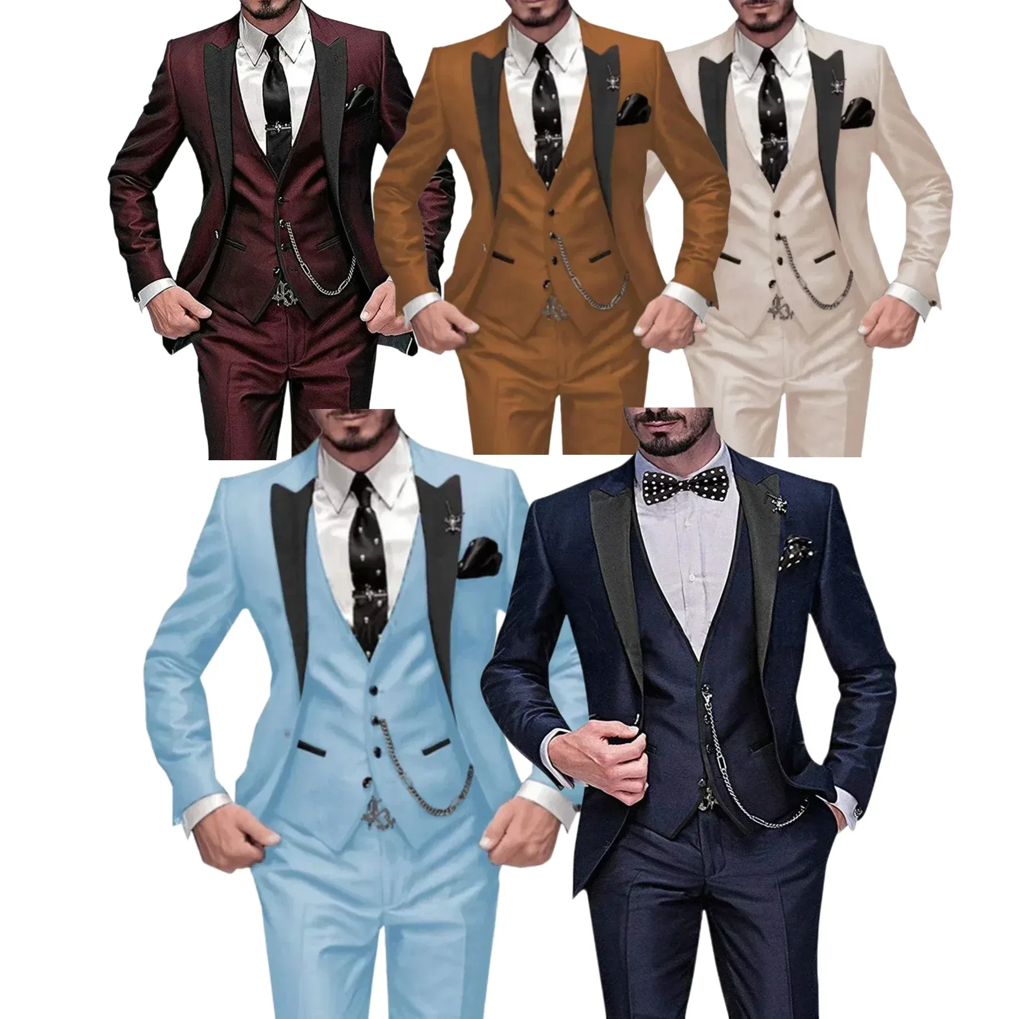 Color: Khaki, Size: XS - Teal Green Suit for Men，full Man Suit，3 Pieces Blazer Vest and Pants Set，men's Suit for Wedding ，daily Life，business，party
