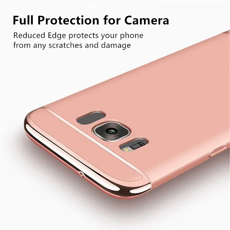 Color: Silver, Material: PU - Luxury 3 in 1 Case for Samsung Galaxy S6 S7 Edge S8 S9 S10 Plus Note 8 9 Hard Cover J3 J5 J7 Pro 2017 J4 J6 J8 2018 A20 A30 A50