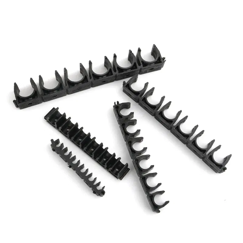 Color: black, Diameter: 1'' - 1pc Plastic 4 6 8 10 12mm Tube Clamp Water Pipe Support Garden Irrigation System Micro Soft Hose Fittings
