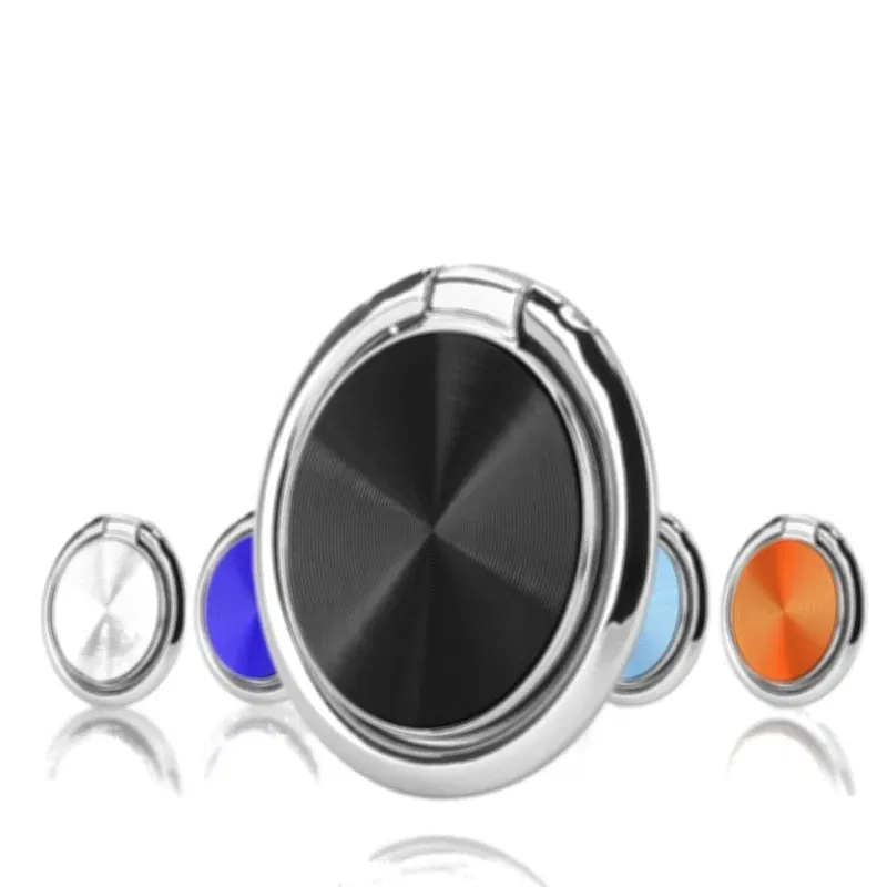 Color: Yellow - CD Pattern Ultra-thin Mobile Phone Ring Buckle Holder 360 Degree New Round Mobile Phone Holder Magnetic Car Ring Buckle