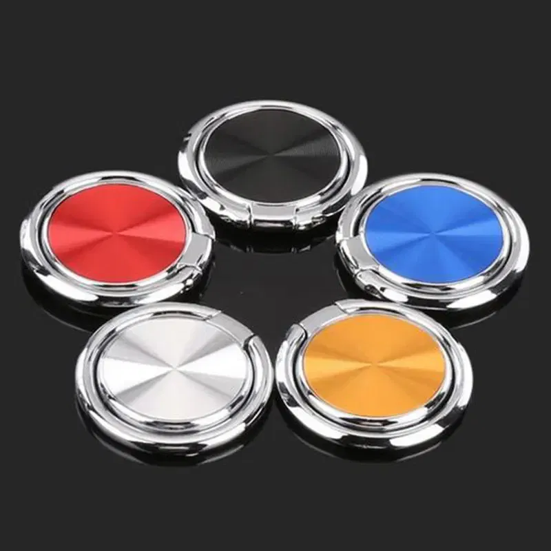 Color: Yellow - CD Pattern Ultra-thin Mobile Phone Ring Buckle Holder 360 Degree New Round Mobile Phone Holder Magnetic Car Ring Buckle