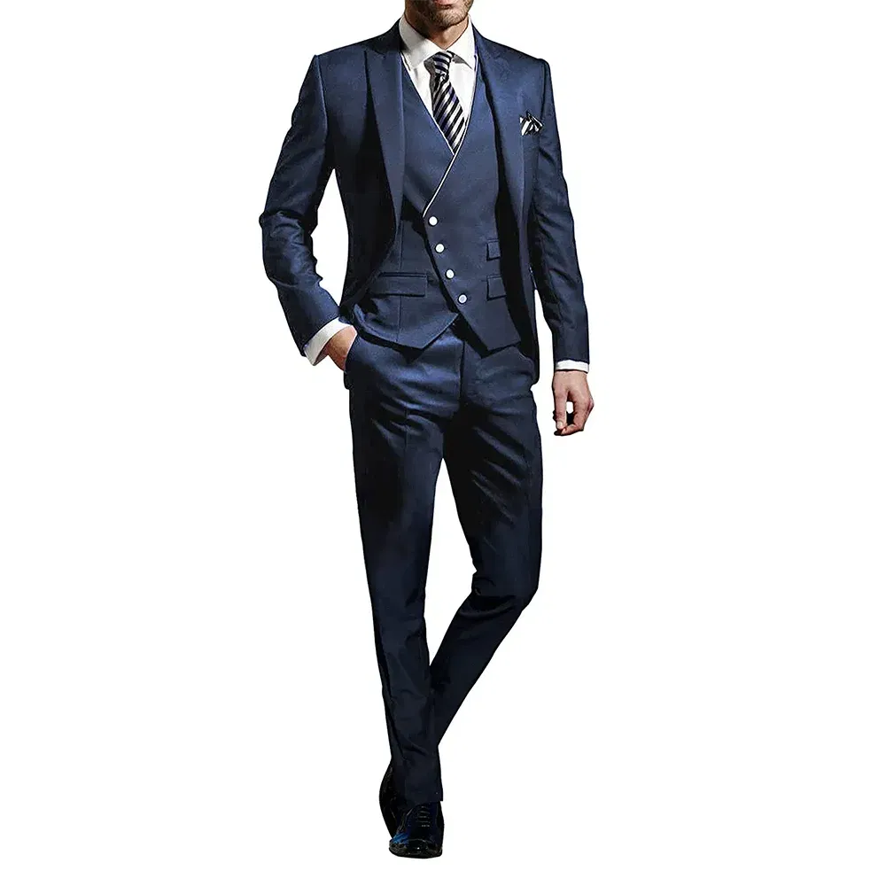 Color: Khaki, Size: XXS, Ships From: CHINA - White Men Wedding Suits Groom Wear Peak Lapel Wedding Groom Tuxedos Business Party Suit 3 Pieces (Jacket+Vest+Pant?‰Costume Homme
