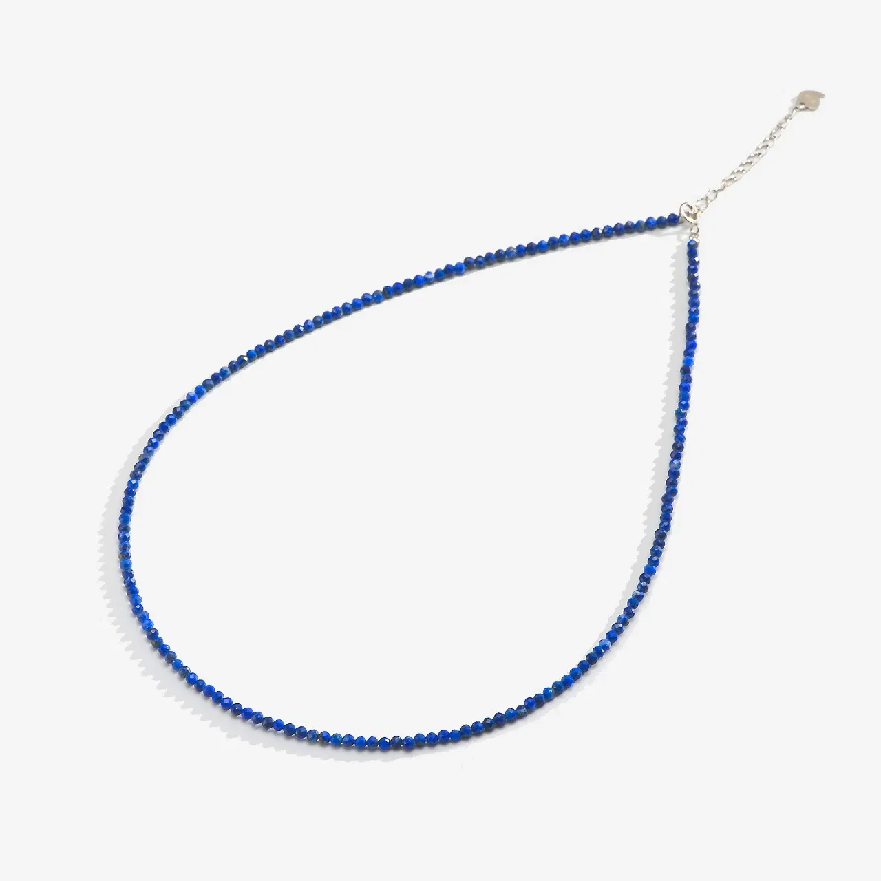 Gem Color: Clear, Length: 40cm - Natural Stone Necklace Spinel/Lapis Lazul/Amazonite/Amethy/Tourmaline/Amethyst Ketting 2MM Silver 925 Jewelry for Collier Femme