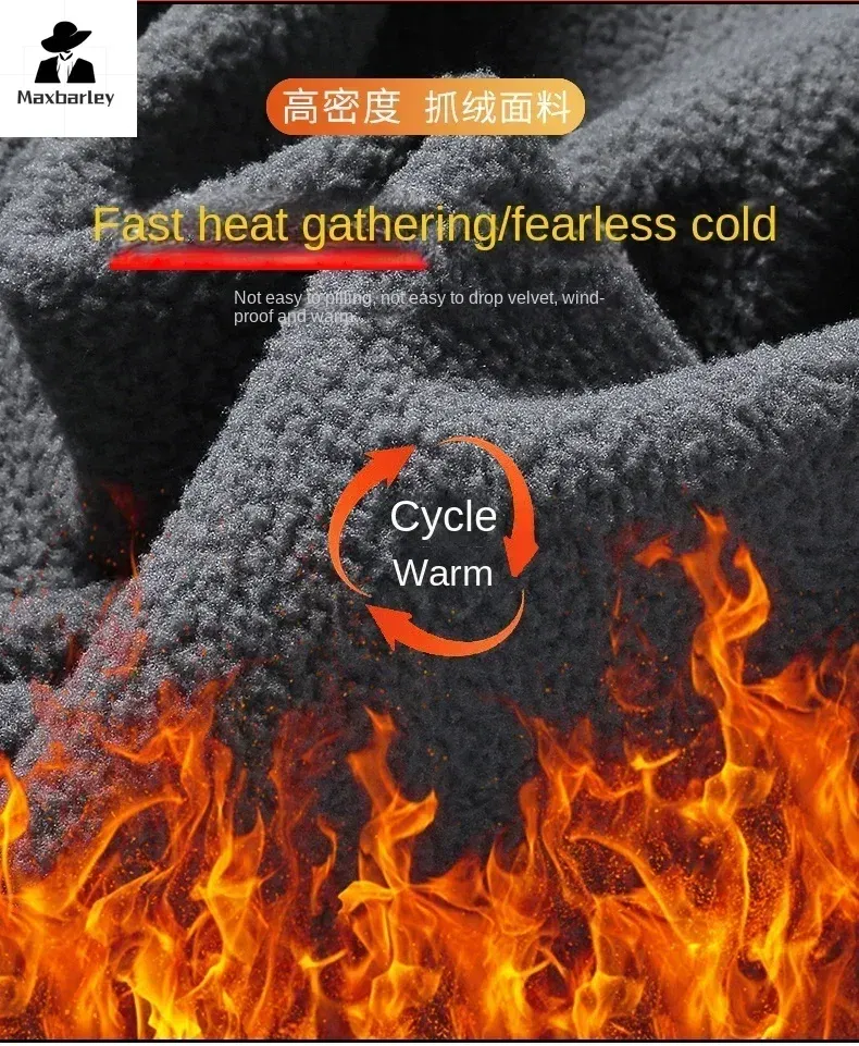 Color: Blue, Size: L - Winter Warm Cashmere Jacket Mens High-end Ski Fleece Iined Thickened Hoodie Coat Casual Womens Outdoor Camping Cold-proof Jacket