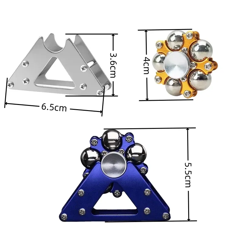 Color: Blue - Fingertip Gyroscopic Wheel Creative Metal Ornaments Adult Decompression Venting Device Advanced Mechanical Desktop Pendant Toys