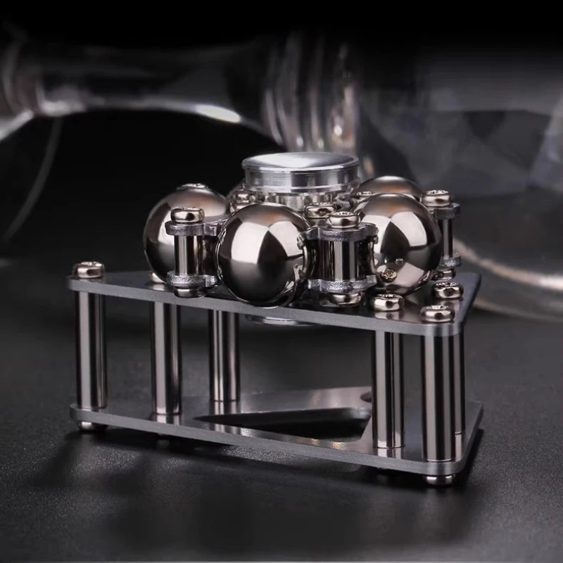 Color: Blue - Fingertip Gyroscopic Wheel Creative Metal Ornaments Adult Decompression Venting Device Advanced Mechanical Desktop Pendant Toys