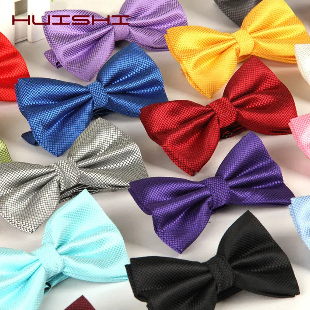 Color: Beige, Ships From: CN - HUISHI Bowtie Men Ties Fashion Butterfly Party Wedding Bow Tie For Men Women Candy Solid Color Bowknot Wholesale Accessories Tie