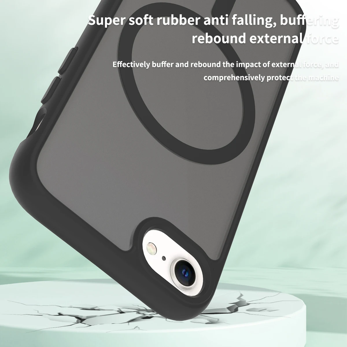 Color: black, Compatible-Phone Models: For iPhone 14 Pro Max - Non Yellowing Case For iPhone SE 2022 2020 8 16 Pro Max 15 Plus 14 13 Mini 12 11 Magsafe Mag Safe Matte Black Magnet Phone Cover