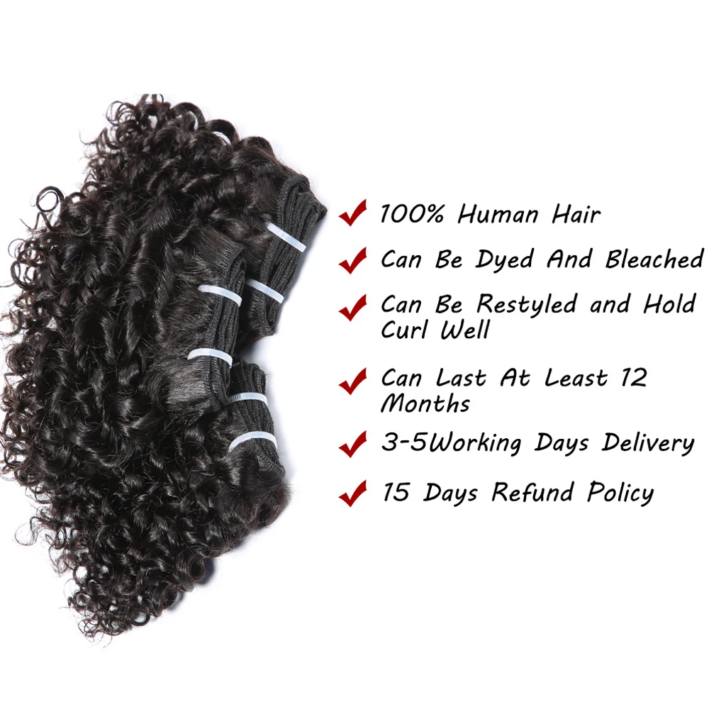 Hair Color: OT Turquoise, Stretched Length: 6inches, Longest Hair Proportion: 10A - Code Calla Bouncy Curly Hair Bundles Double Draw Indian 6inch Short Cut Remy Human Hair Extensions Natural Black Brown Color