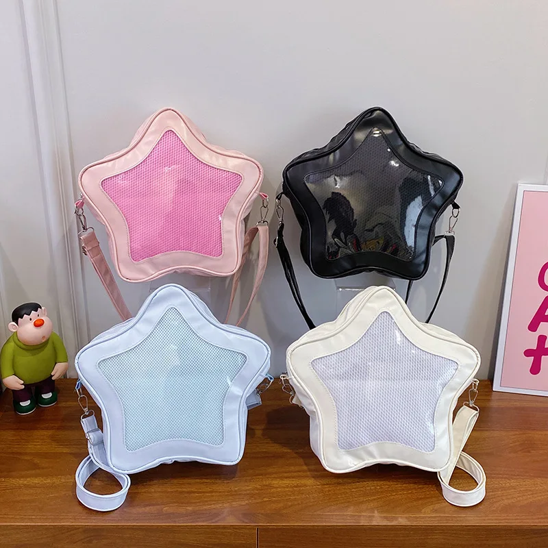 Color: WHITE - Japanese Style Minimalist Cute Aesthetic Shoulder Bag for Students Kawaii Crossbody Purse Street Fashion