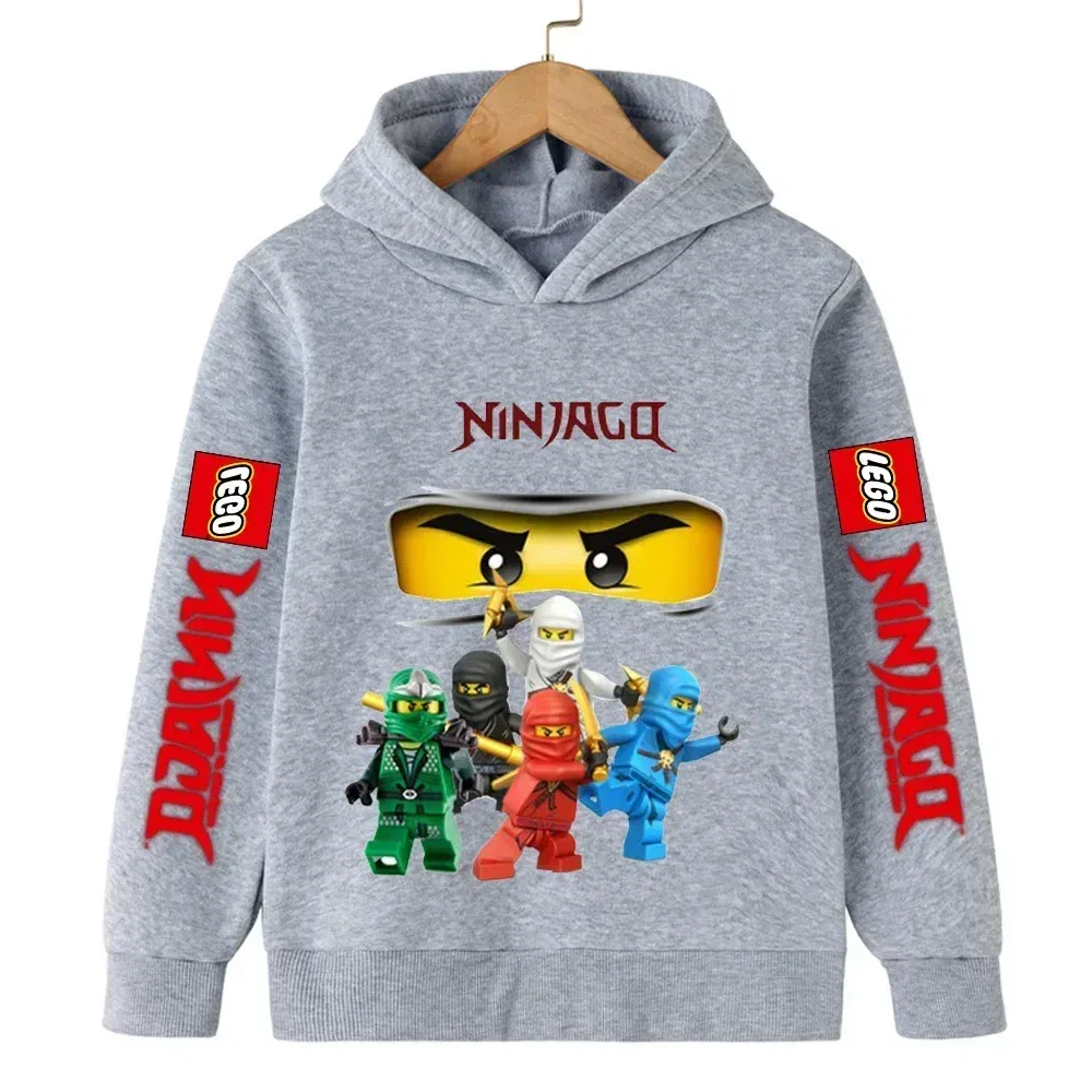 Color: MULTI, Kid Size: 3M - Lego Phantom Ninja Cartoon Children's Hooded Hoodies Casual Sports Sweatshirt 3-13 Year Old Boy Kid Baby Girls Clothes Pullover