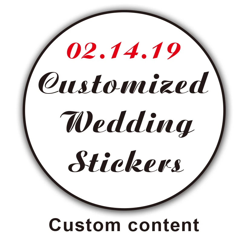 Color: Blue - 100PCS 3-10cm Custom LOGO Wedding Sticker Personalized Design Your Label Candy Gift Box Birthday Party Seal Sticker Self-adhesiv