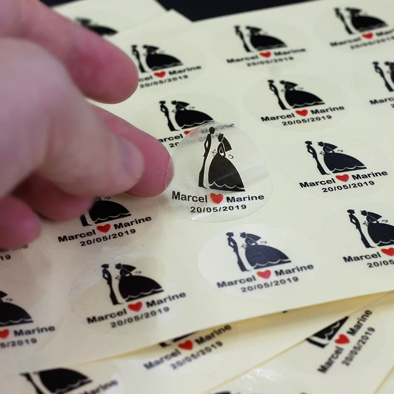 Color: Blue - 100PCS 3-10cm Custom LOGO Wedding Sticker Personalized Design Your Label Candy Gift Box Birthday Party Seal Sticker Self-adhesiv