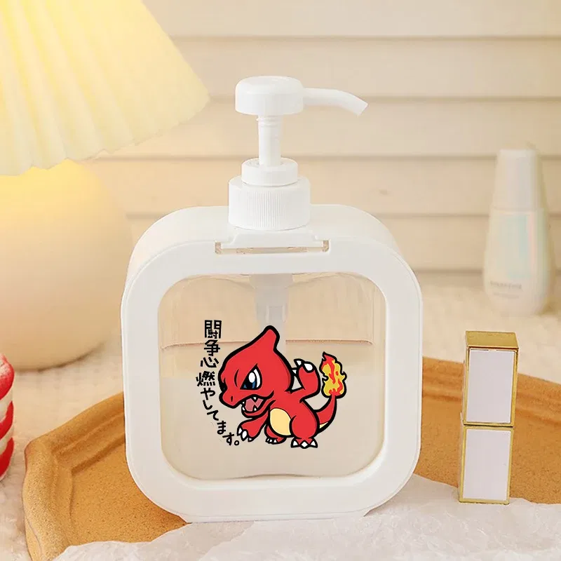 Color: Clear - 1PCS Pokemons Soap Dispenser White Liquid Lotion Hand Pump Soap Dispenser Refillable Shampoo Bottle Plastic Hand Soap Dispenser
