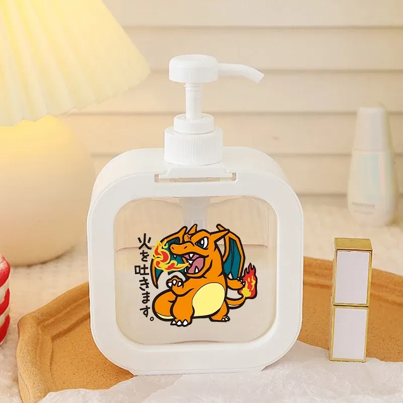 Color: Clear - 1PCS Pokemons Soap Dispenser White Liquid Lotion Hand Pump Soap Dispenser Refillable Shampoo Bottle Plastic Hand Soap Dispenser
