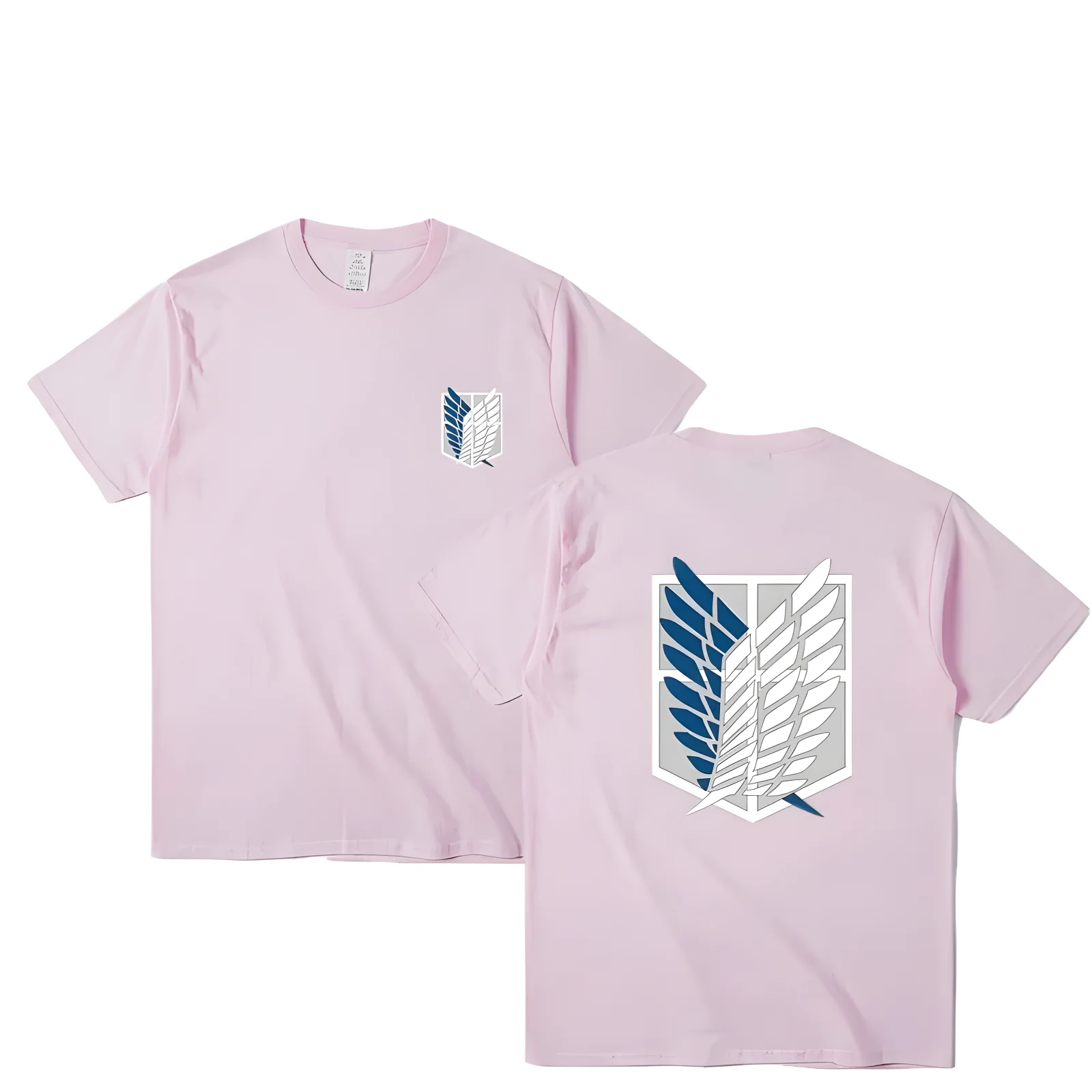 Color: Khaki, Size: L - Attack on Titan T-shirt Wings of Freedom Short Sleeve Ackerman Mikasa Eren Jaeger Men Cotton Tops Summer Oversized O-Neck Tee