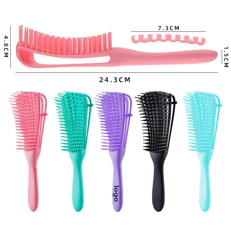 Color: Blue - Fluffy Scalp Massage Comb Multi-function Octopus Comb Hairstyle Smooth Hair Ribs Suitable for Curly Hair Brush Hair Styling Tool
