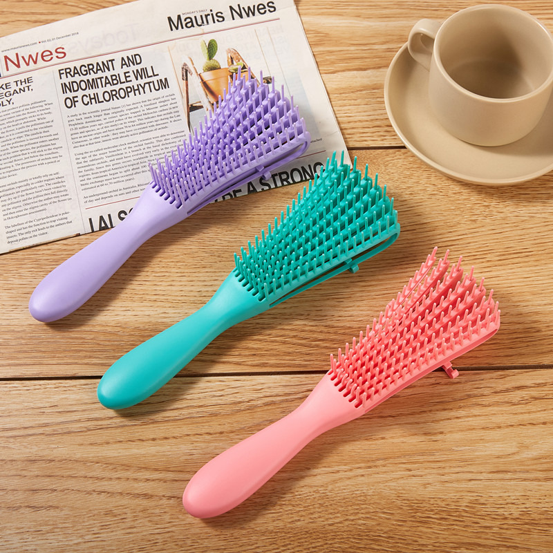 Color: Blue - Fluffy Scalp Massage Comb Multi-function Octopus Comb Hairstyle Smooth Hair Ribs Suitable for Curly Hair Brush Hair Styling Tool