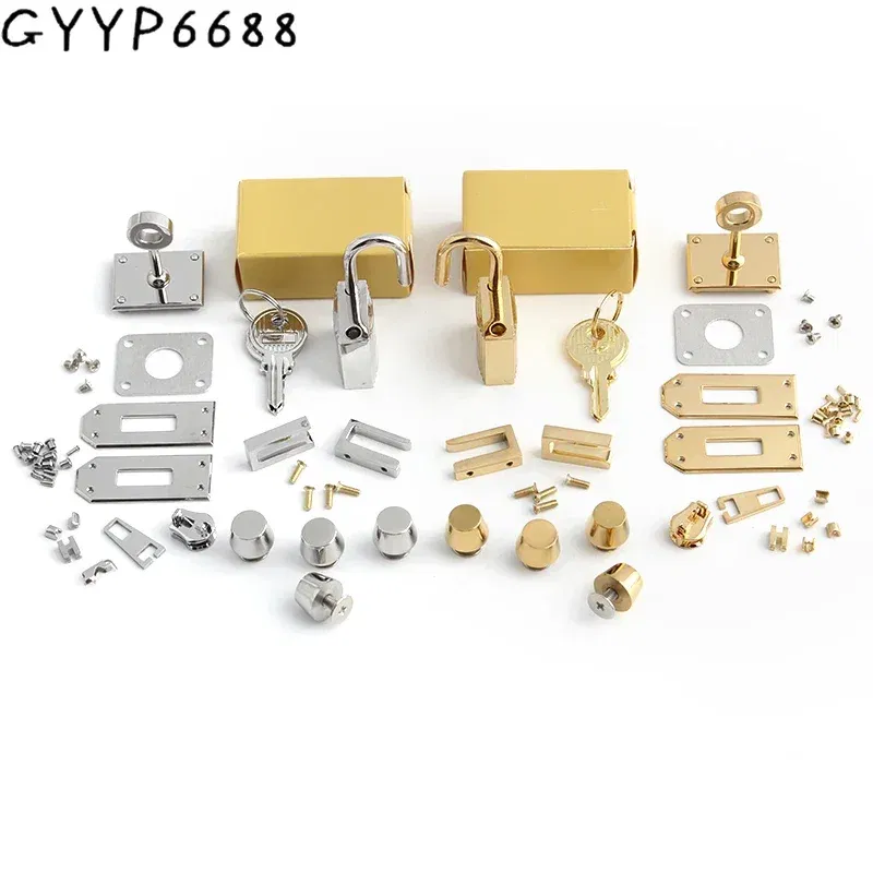 Color: Light Gold, Size: L - Gold,Silver Stainless Steel Metal Rectangle Hanger Clasp Locks For DIY Craft Handbags Purse Bags Buckles Hardware Accessories