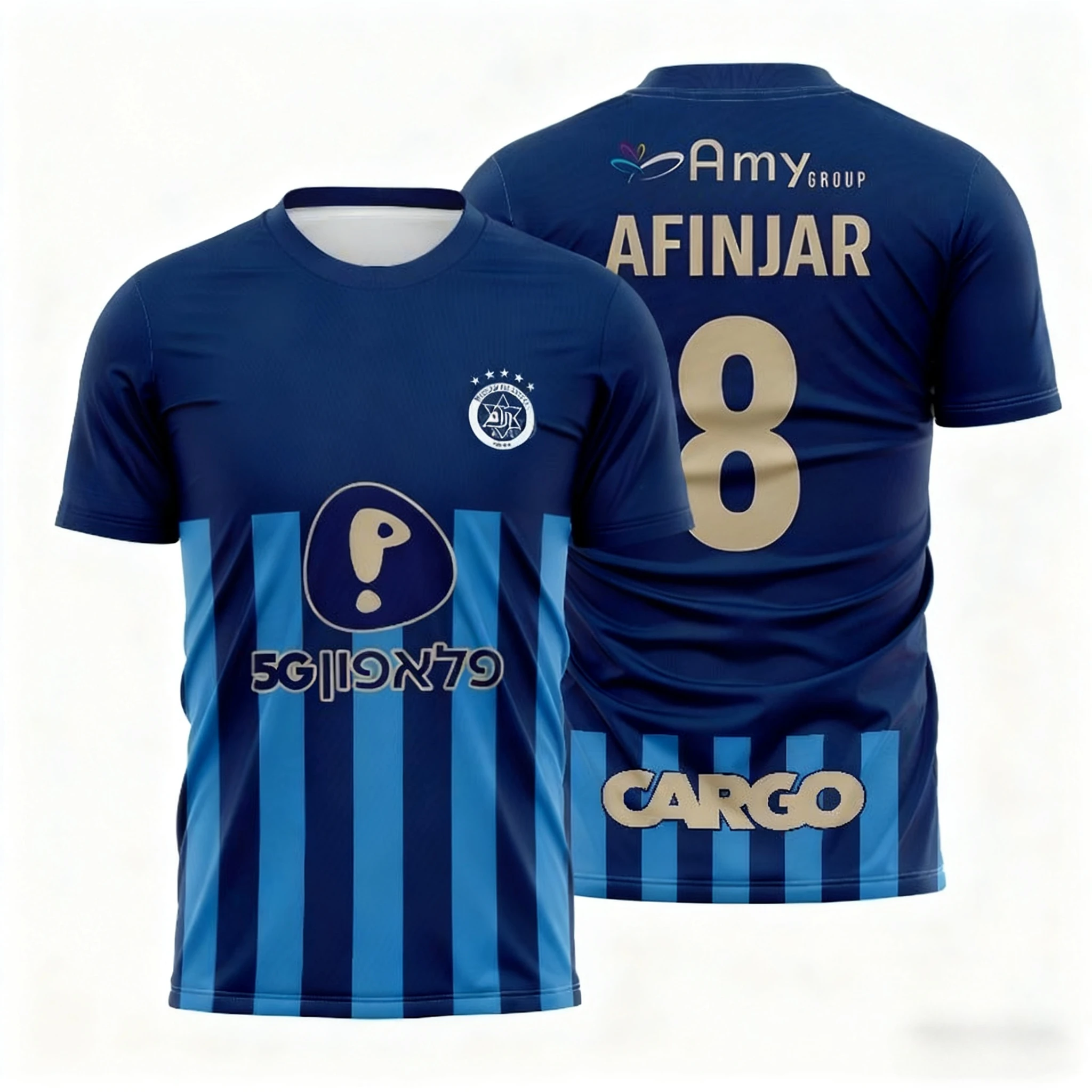 Color: Blue, Size: 6M - The Latest Breathable Men's and Women's T-shirts for The Daily Training of Maccabi Tel Aviv Football Club in 2026