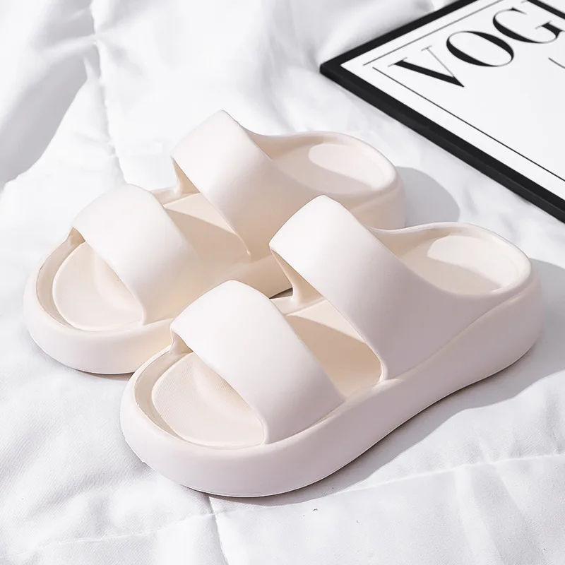 Color: black, Shoe Size: 40 - Summer Women EVA Slippers Men 2024 Bathroom Non-Slip Slides Girl Outdoor Beach Casual Sandals Couple Soft Thick Soled Flip Flops