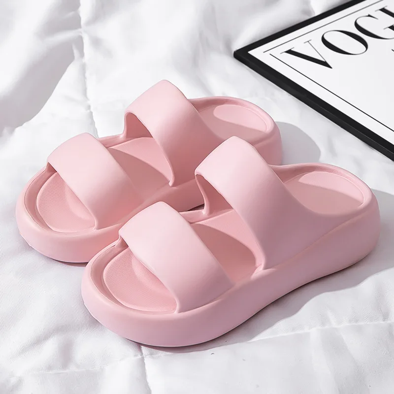 Color: black, Shoe Size: 40 - Summer Women EVA Slippers Men 2024 Bathroom Non-Slip Slides Girl Outdoor Beach Casual Sandals Couple Soft Thick Soled Flip Flops