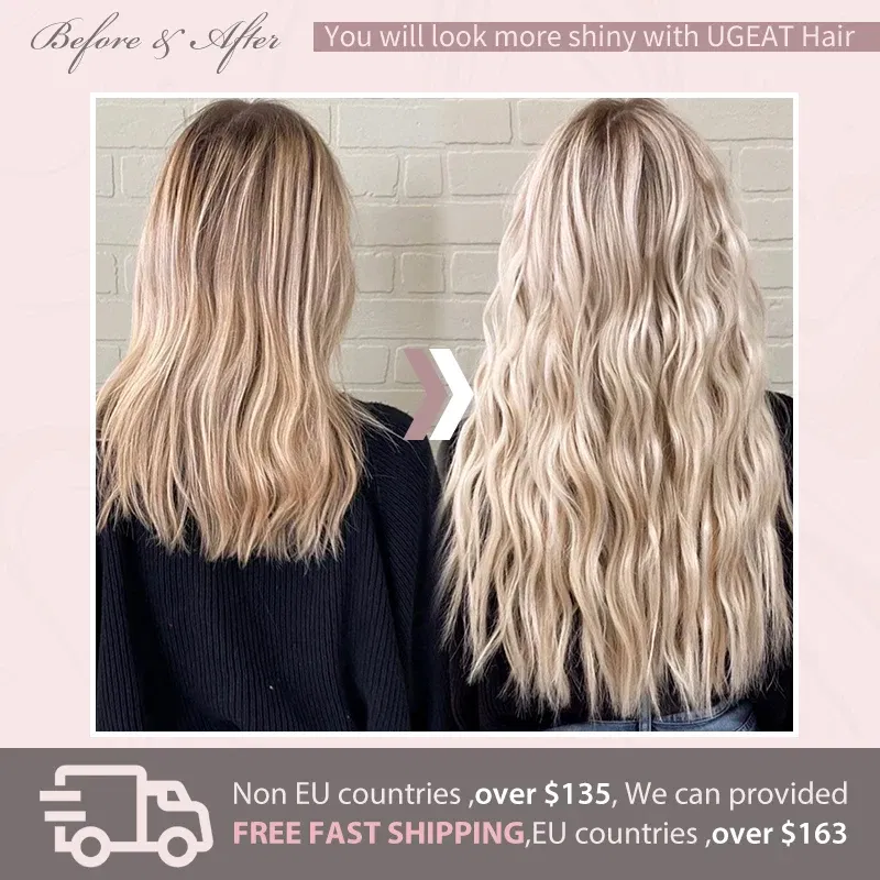 Color: Fuschia, Length: 14 inches, Weight Per Package: 120g/Set - [16 Colors] Ugeat Clip in Hair Extensions Human Hair 14-22" Double Weft Remy Hair Full Head Clip in Extensions for Woman 7Pcs