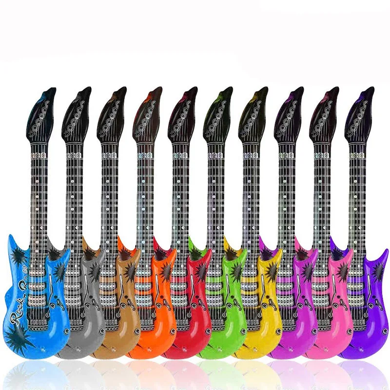 Color: Clear - 1pc Guitar Balloon 36inch Inflat Guitar Music Rock Party Decoration 80s 90s Disco Party Supplies