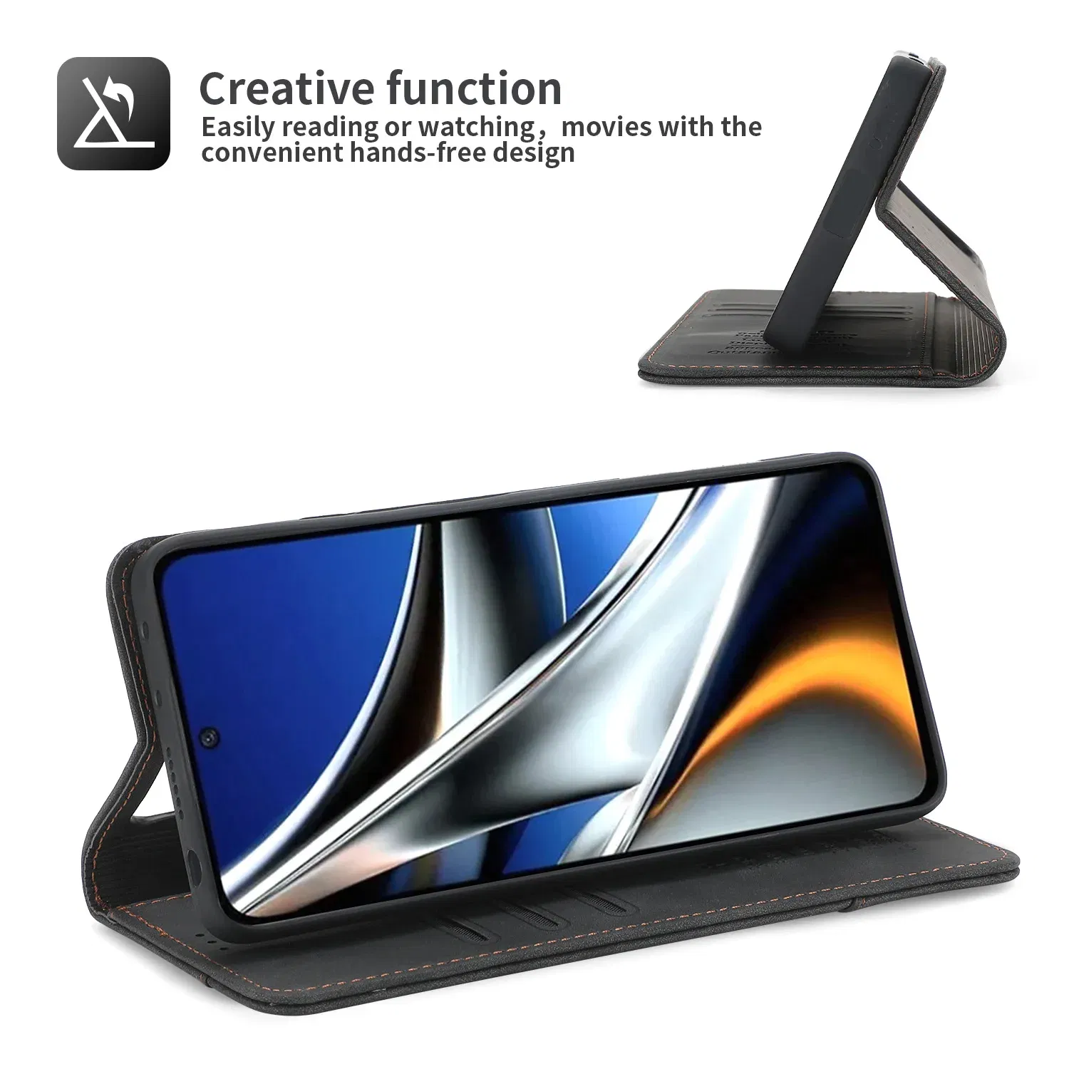 Color: Dark Brown, Material: Leather - Flip Leather Case For Xiaomi Mi 13 12T 11T 10T 11 12 Lite Pro 5G Poco F5 X5 Pro M6 M5S M4 F4 F3 X3 X4 GT Magnet Wallet Cover