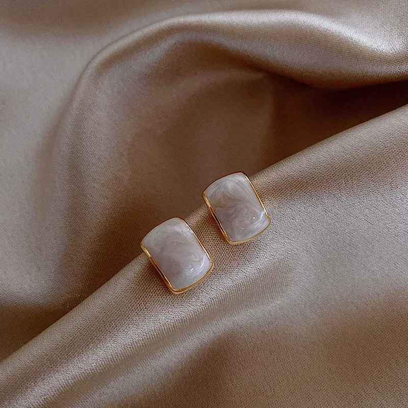 Metal Color: SILVER PLATED, Main Stone Color: other - S925 Silver Needle Hypoallergenic Exquisite Small Earrings Simple And Versatile High-end Celebrity Earrings Jewelry Women Brinco