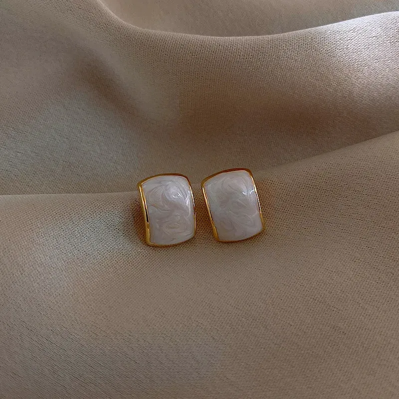 Metal Color: SILVER PLATED, Main Stone Color: other - S925 Silver Needle Hypoallergenic Exquisite Small Earrings Simple And Versatile High-end Celebrity Earrings Jewelry Women Brinco