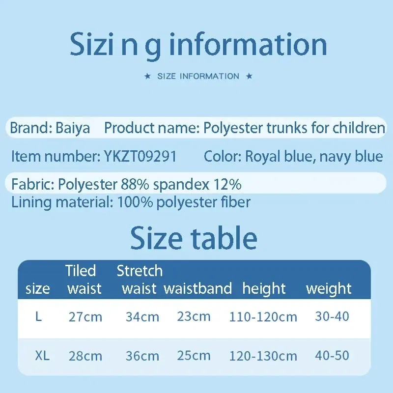 Size: L, Color: Blue - Summer Boys Kids Cartoon Cute Dinosaur Pattern Flat Angle Quick Drying Children's Swim Trunks