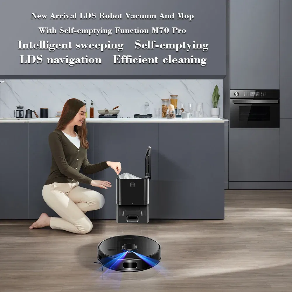 Color: black, Ships From: CN - LDS Robot Vacuum Cleaner & Mop Liectroux M70 Pro,Wet Dry Cleaning,Self Empty,Multi-floor Map,6500Pa,Carpet Boost,Max.175Mins Run