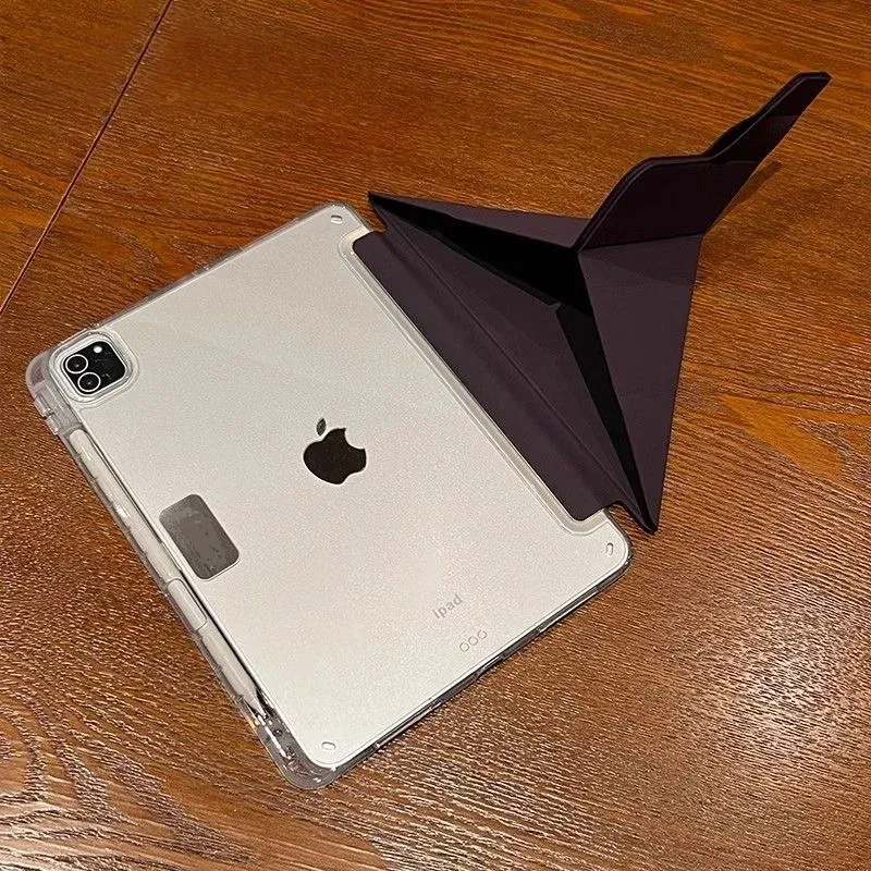 Color: Blue, Size: 12.4 - Case Magnetic for iPad Air 11 Cover iPad Air 4 5 10th 10.9 9.7 7th 8th 9th Gen 10.2 3 pro 10.5 11 With Y-Shaped Fold Clasp Funda