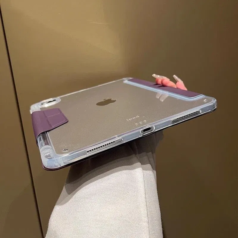 Color: Blue, Size: 12.4 - Case Magnetic for iPad Air 11 Cover iPad Air 4 5 10th 10.9 9.7 7th 8th 9th Gen 10.2 3 pro 10.5 11 With Y-Shaped Fold Clasp Funda