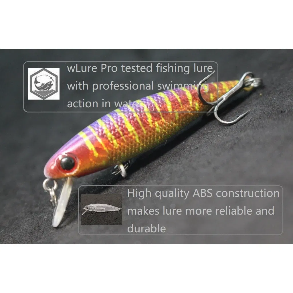Color: plum - wLure Fishing Lure 4.5g 5.9cm Tiny Sinking Minnow Carp Fresh Water Use Wild Wobble Bronzing and Plating Painting M639