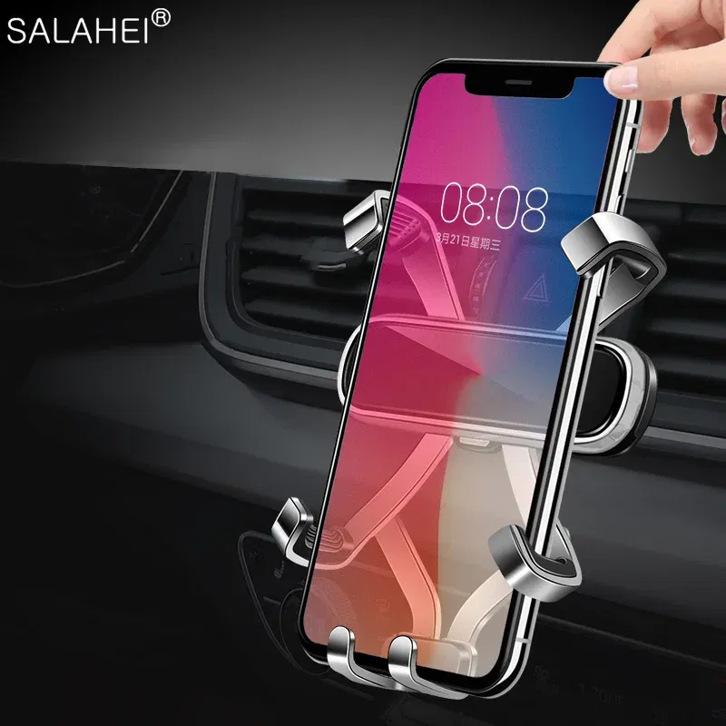 Color Name: Brown - Gravity Car Mobile Phone Holder GPS Support For Mercedes Benz C Class 2019 W205 C180 C250 C300 GLC X253 2019 2020 For Iphone