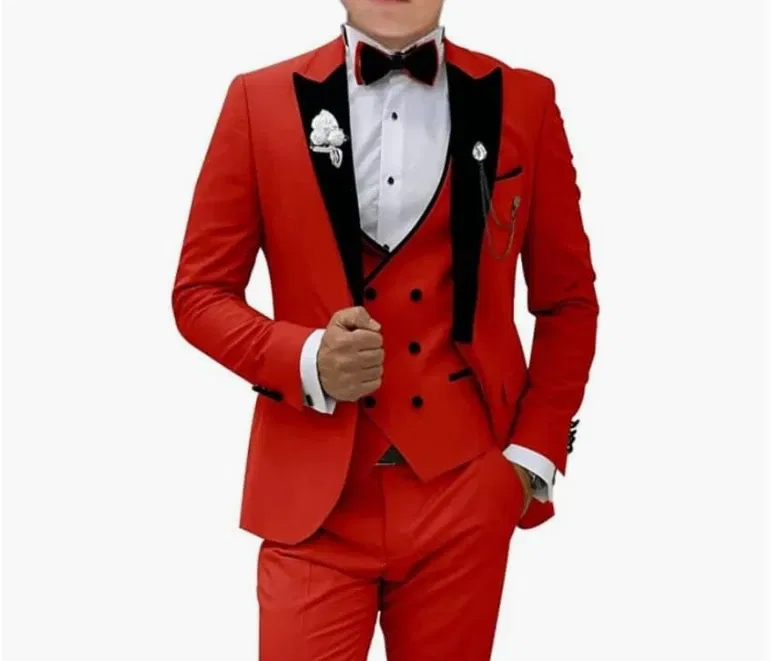 Color: Beige, Size: S - Pink Prom Suit for Men  3 Piece Jacket Vest Pants Set   Peaked Lapel Blazer   Outfit Costume Birthday Party