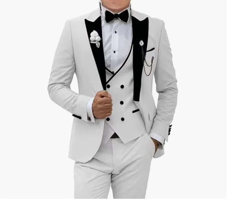 Color: Beige, Size: S - Pink Prom Suit for Men  3 Piece Jacket Vest Pants Set   Peaked Lapel Blazer   Outfit Costume Birthday Party