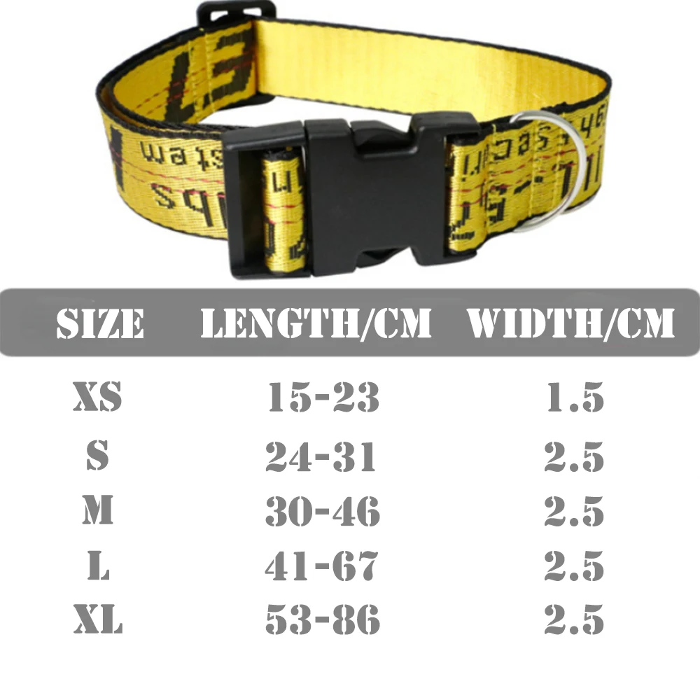 Color: Yellow, Size: S - Fashion Dog Collar Leash Set Gold Chain Nylon Pets Dog Collar Leash Long Rope Lettered Collar Perro Collar For Pitbull Puppy Dog