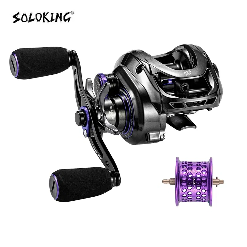 Color: BROWN, Use Mode: Left Hand - Soloking GKA200 Pro Baitcasting Reel Fishing Reels 9KG Drag Power 6+1 BB Drag Clicker Sound Baitcaster Reel ? 이트 ?¦?