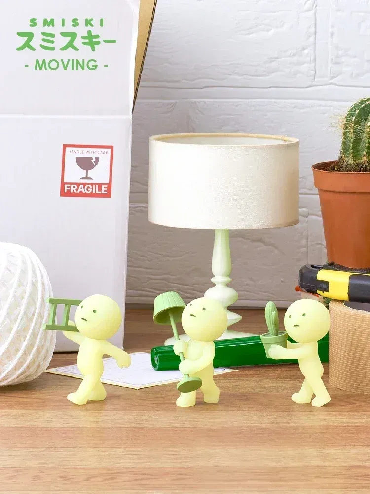 Color: Yellow - Smiski Moving Series Blind Box Internet Celebrity Cute Surprise Creative Night Light Elf Accompanying Doll Decoration Gift