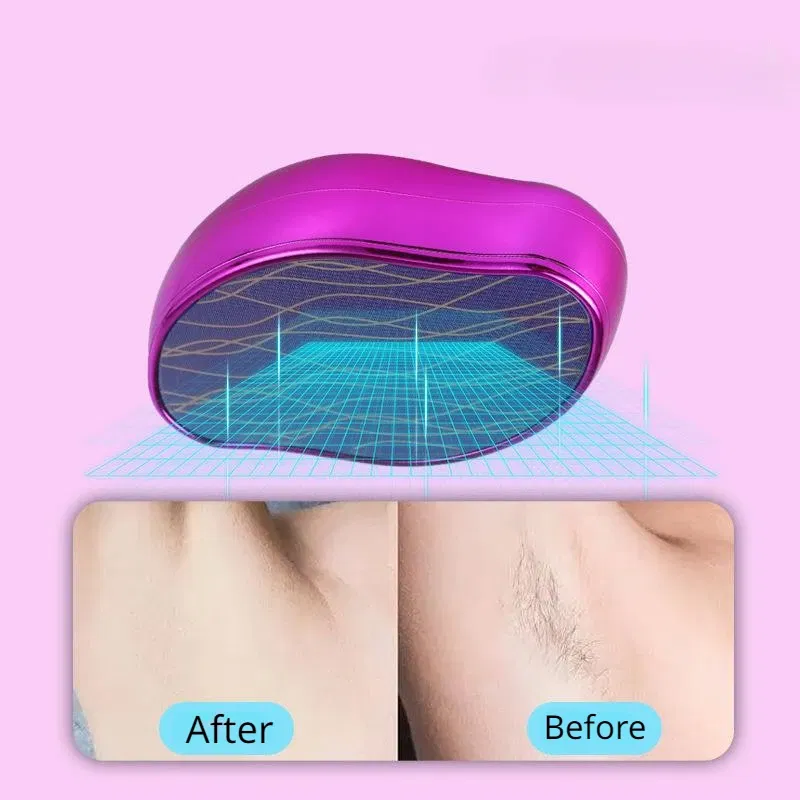 Color: Army Green - Hot Crystal Physical Hair Removal Eraser Glass Hair Remover Painless Epilator Easy Cleaning Reusable Body Care Depilation Tool