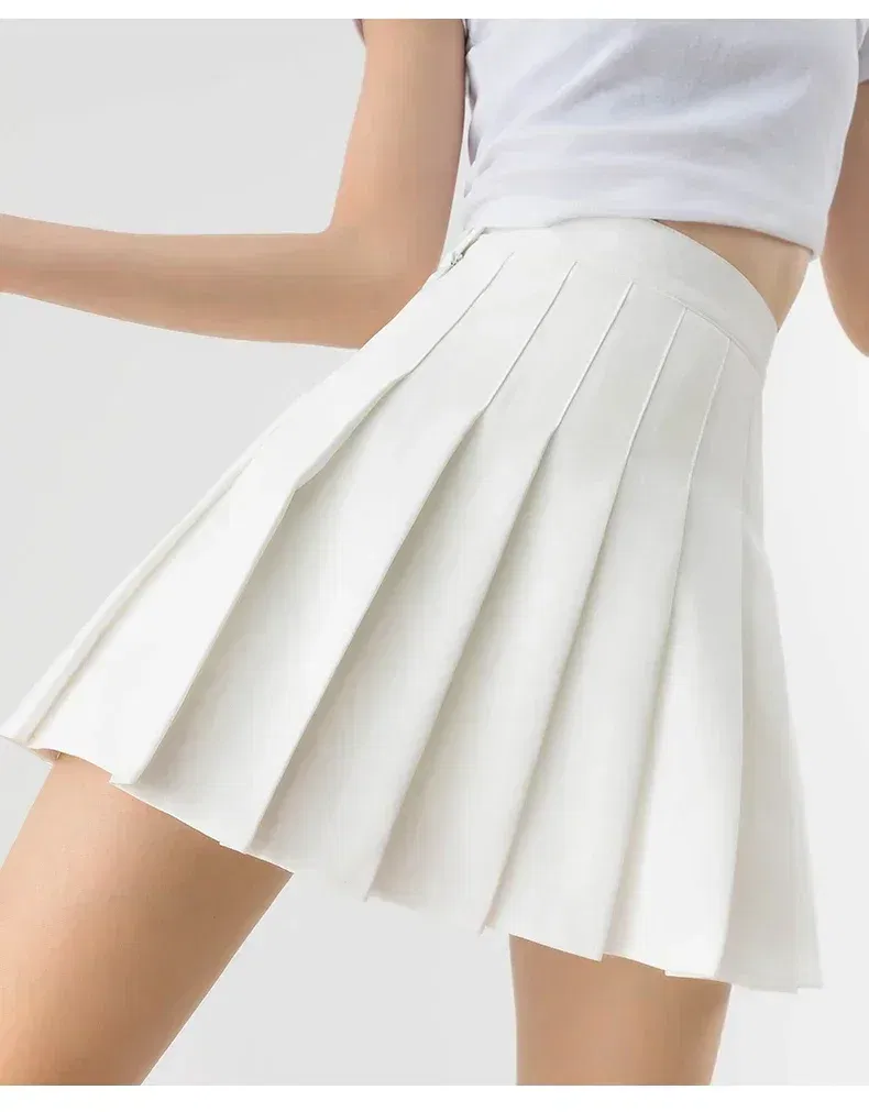 Color: Yellow, Size: XXXL - High Waist Pleated Skirt Slim A-Line Mini Harajuku Punk Sexy Female Summer Gothic Clothes Korean Fashion Clothing