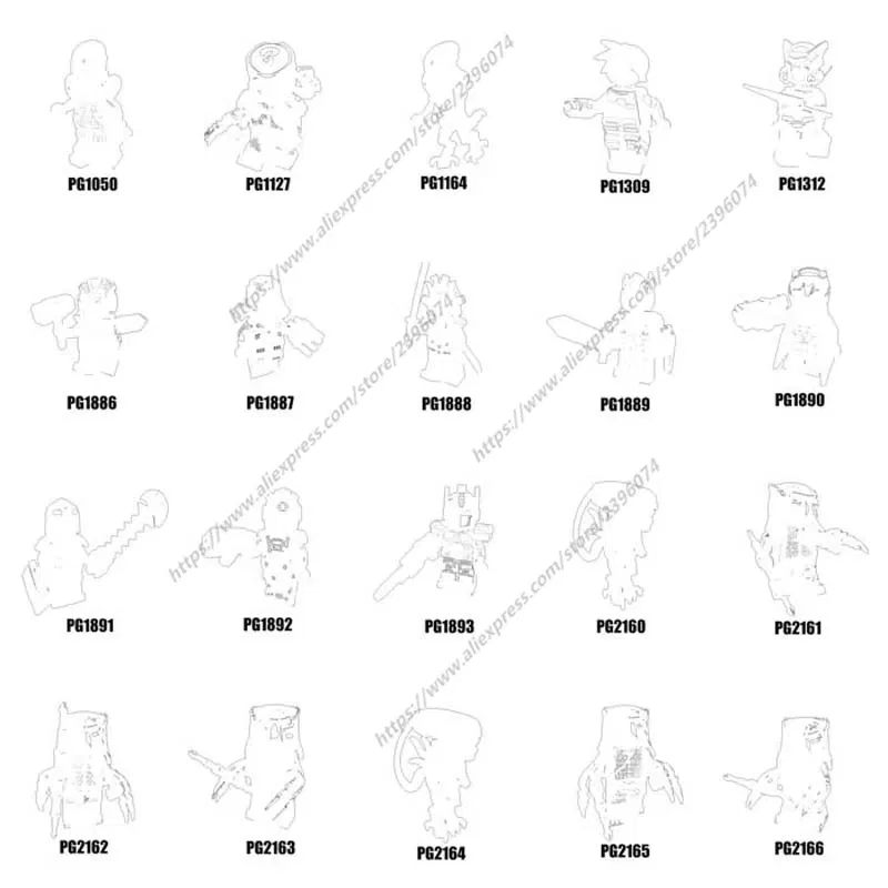 Color: Light Yellow - Cartoon movie TV Anime models Action Figures Series-142 PG1050 PG1127 PG1164 PG1309 PG1312 PG1886 PG1887 PG1888 PG1889 PG1890